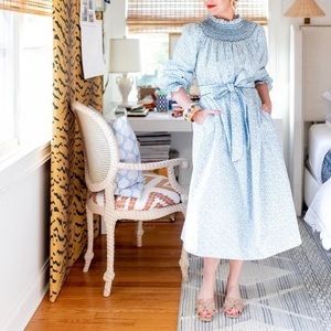 Dondolo smocked dress with belt